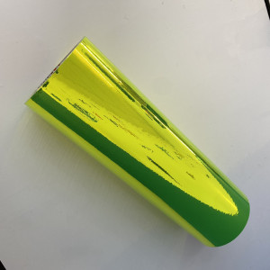 Yellow/Green Reflective Chrome Pin Stripe Vinyl