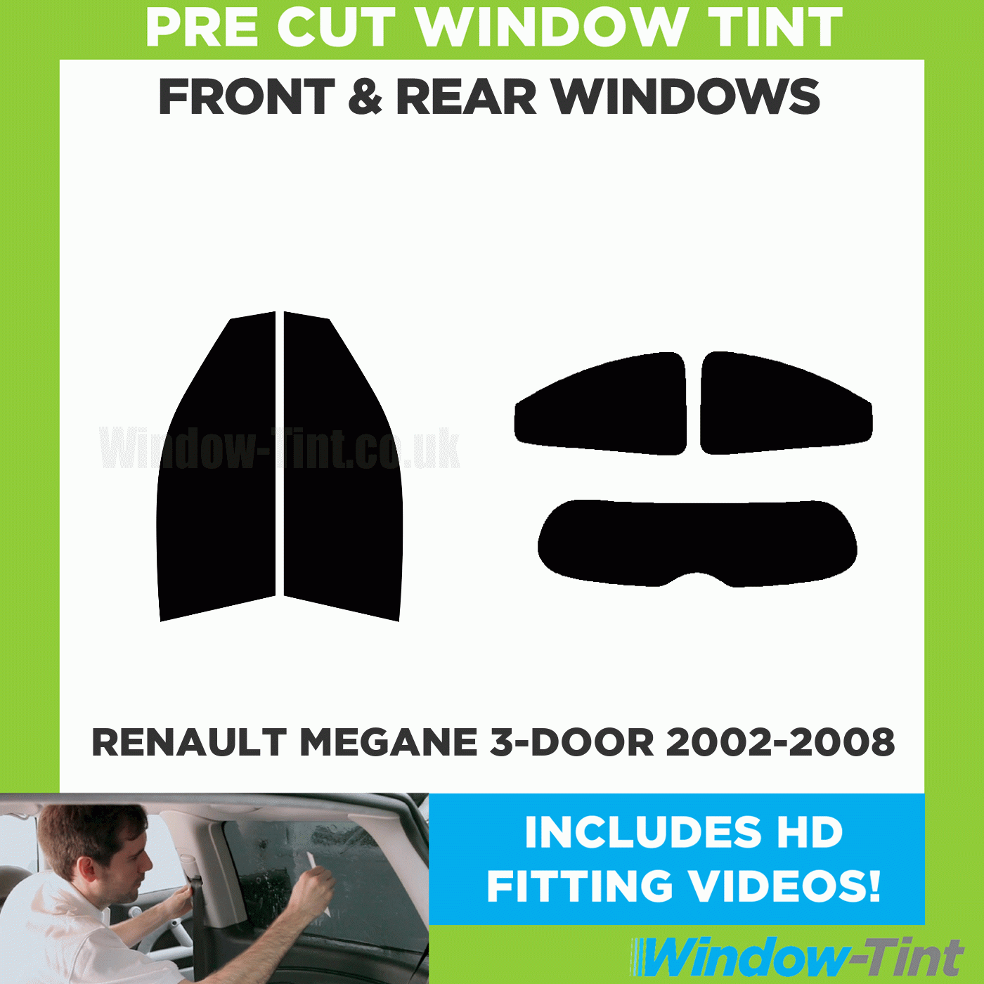 Pré Cut fenêtre teinte Kit RENAULT MEGANE 3 PORTES 2002-08 
