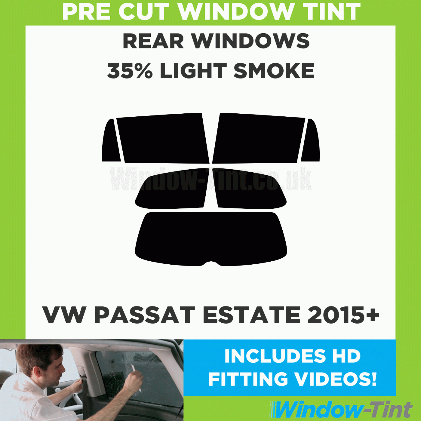 moderate dark Precut Window Tint Film for VW Passat Wagon 02-05 All 35% vlt